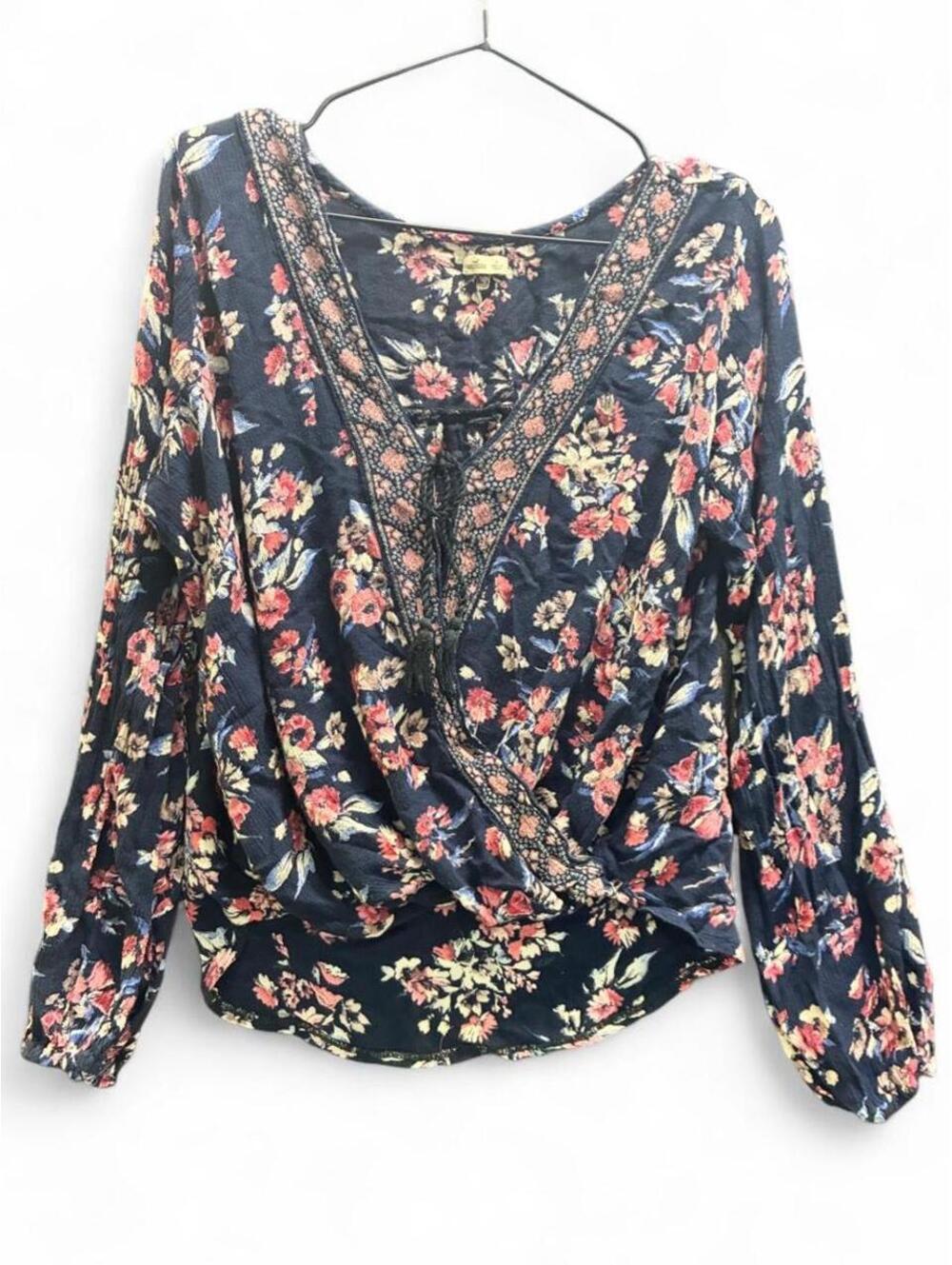 Hollister Co. Women's Multi and Navy Blous